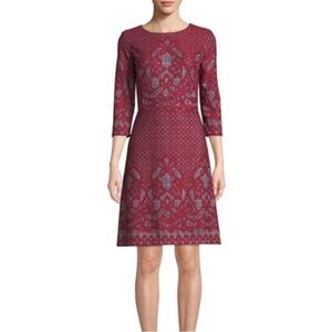Gabby Skye a-line dress regency Burgundy Patterned Lace Victorian dress size 4